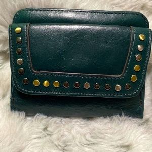 NWOT HOBO small evergreen studded wallet